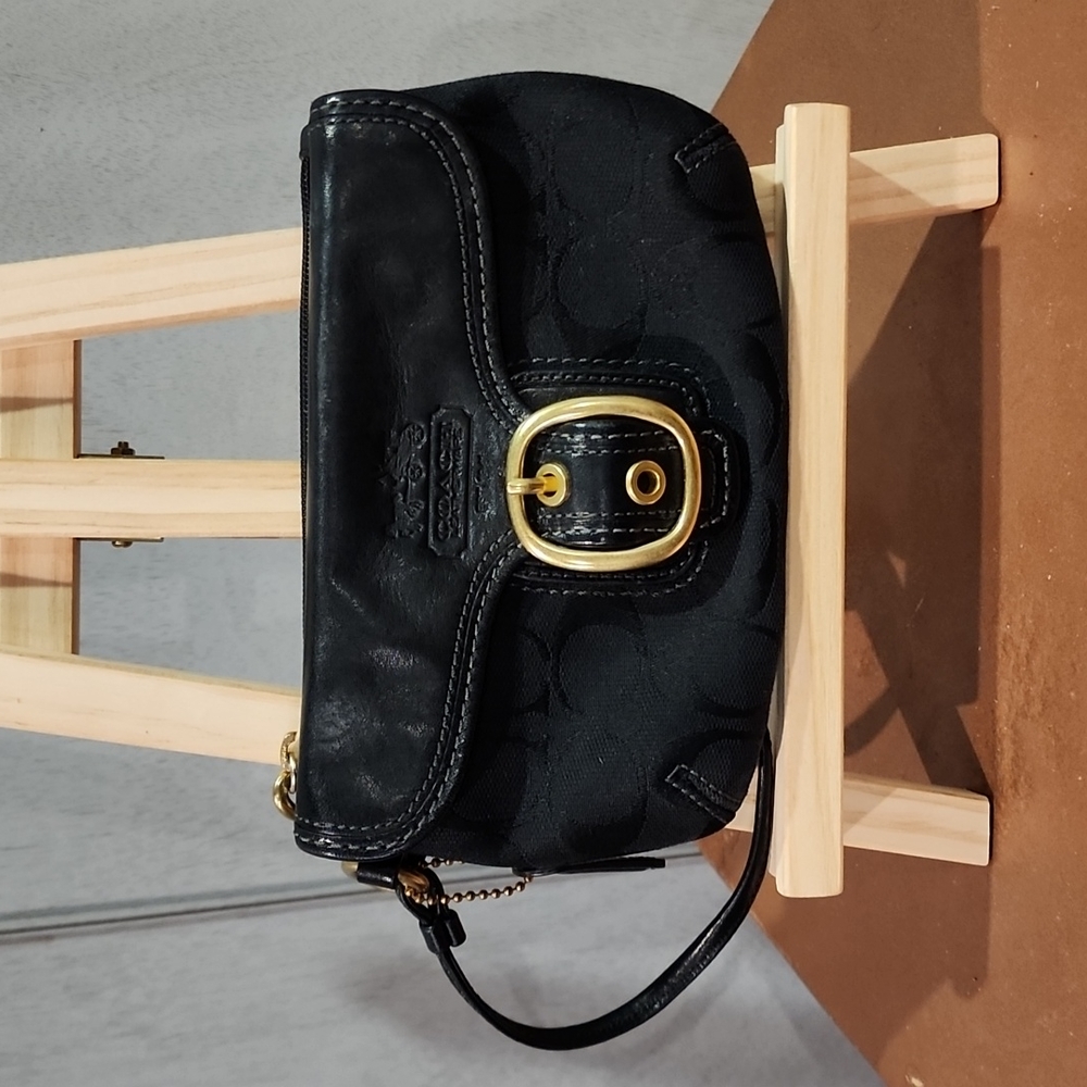 Coach Black Signature Wristlet